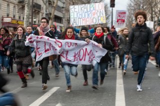 9 mars 2016 - Paris Quatre mois de mobilisations contre la loi Travail avec des centaines de rassemblements et de défilés. - JPEG - 568.4 kio - 1600×1067 px
